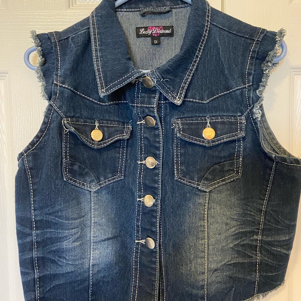 Lucky Diamond ladies half jean jacket